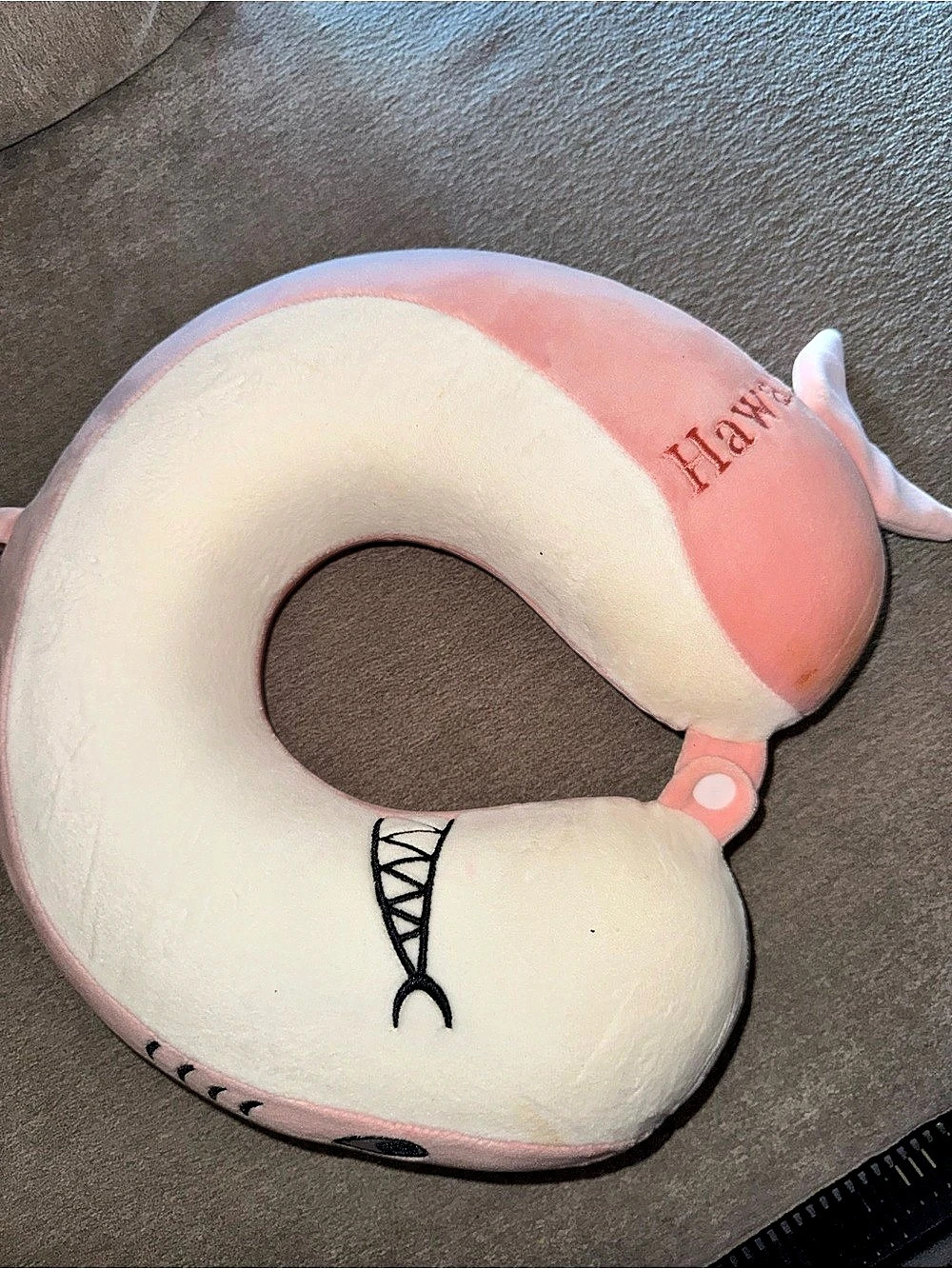 Pink & White Neck Pillow Like New